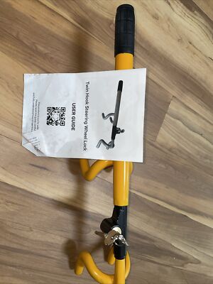 ARSN Steering Wheel Lock Yellow Twin Hook - New