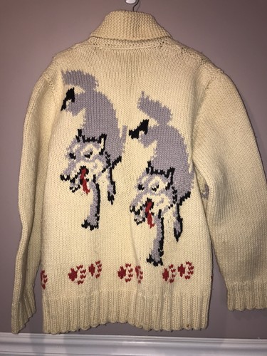 VINTAGE double sided WOLF ZIP UP COWICHAN HEAVY SWEATER mens XL rare size | eBay VINTAGE double sided WOLF ZIP UP COWICHAN HEAVY SWEATER mens XL rare size | eBay