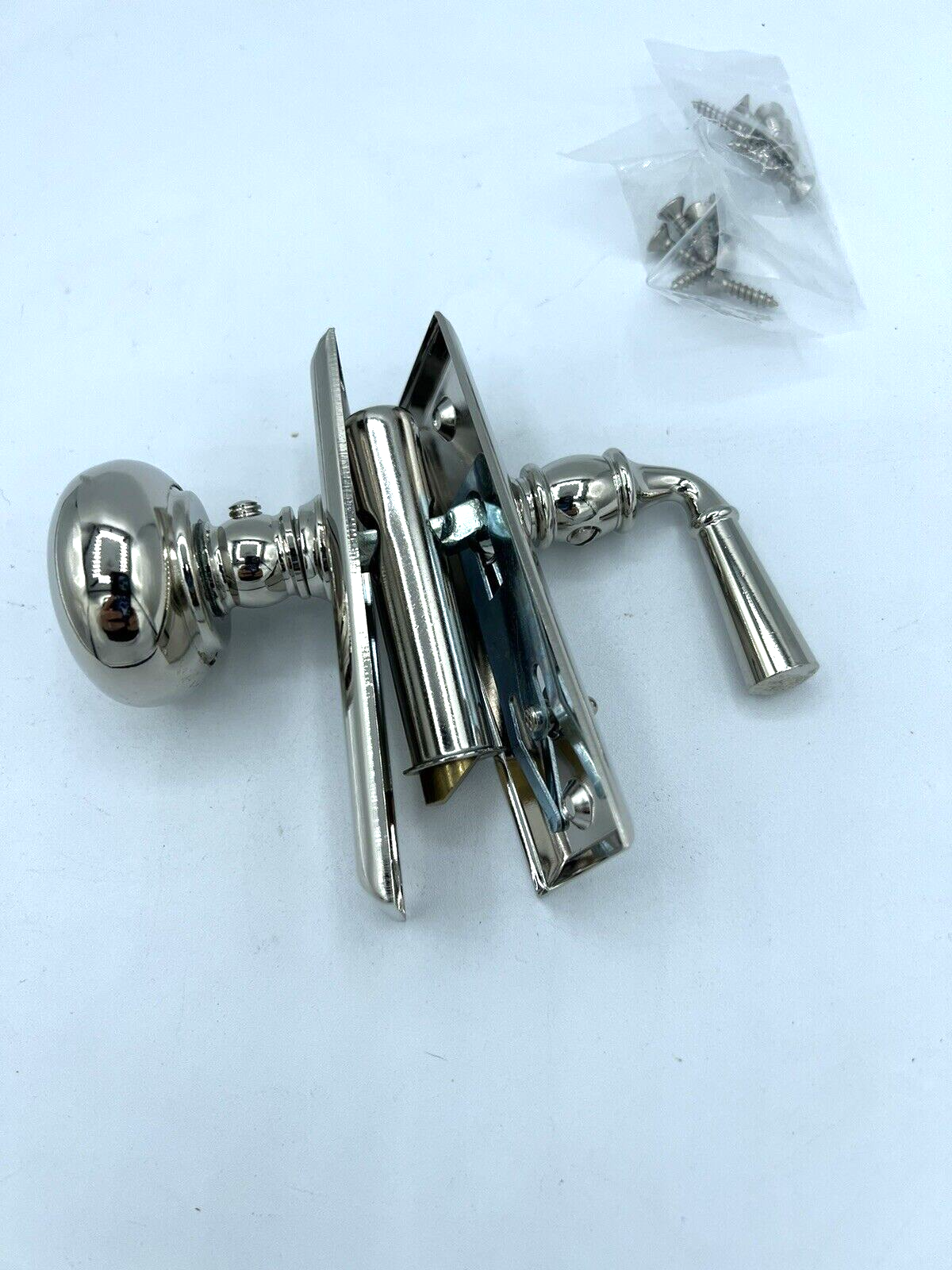 Rejuvenation Hardware Screen Door Latch Set Polished Nickel Lane