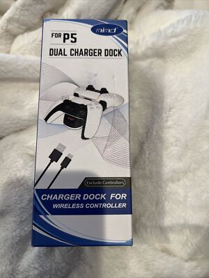 Mimd Dual Charger Dock for PS5 for wireless controller with USB port-NEW 