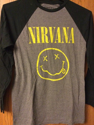 Nirvana - Gray W/ Black Neck & Long Sleeves. 2014 Shirt. M