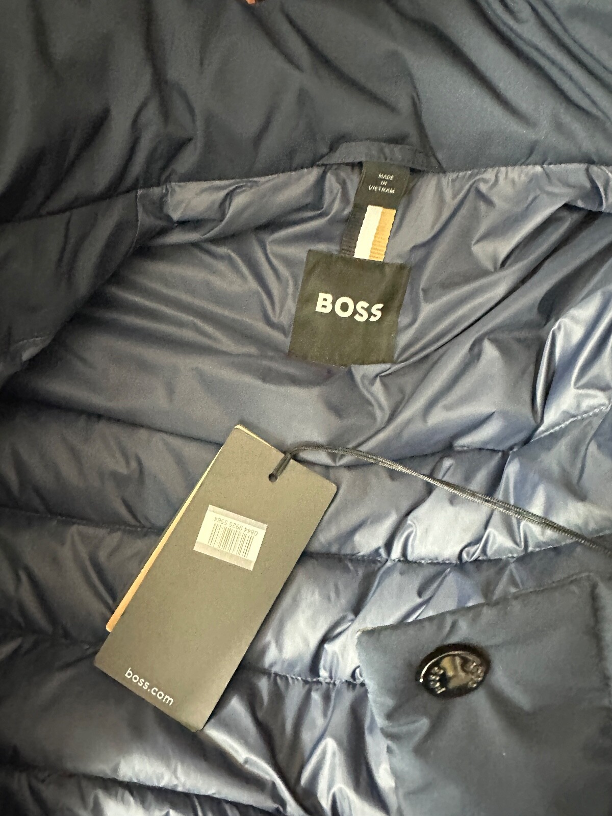 Boss Hugo BOSS Field Jacket Down Puffer Coat Navy Mens 40R Large NWT $595