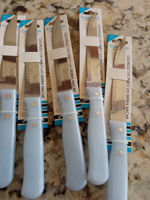 LOT 6 Tischmesser + Gemüse Schäler 11 CM Edelstahl Perlmutt -10071