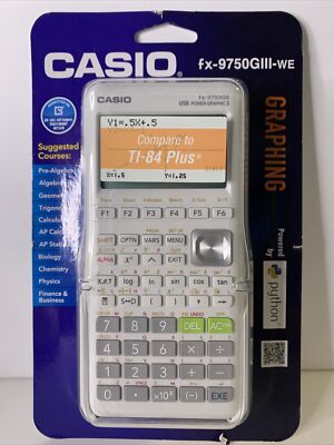 Casio FX-9750GIII Graphing Calculator +Python Compare to TI-84 Plus SEALED Wht