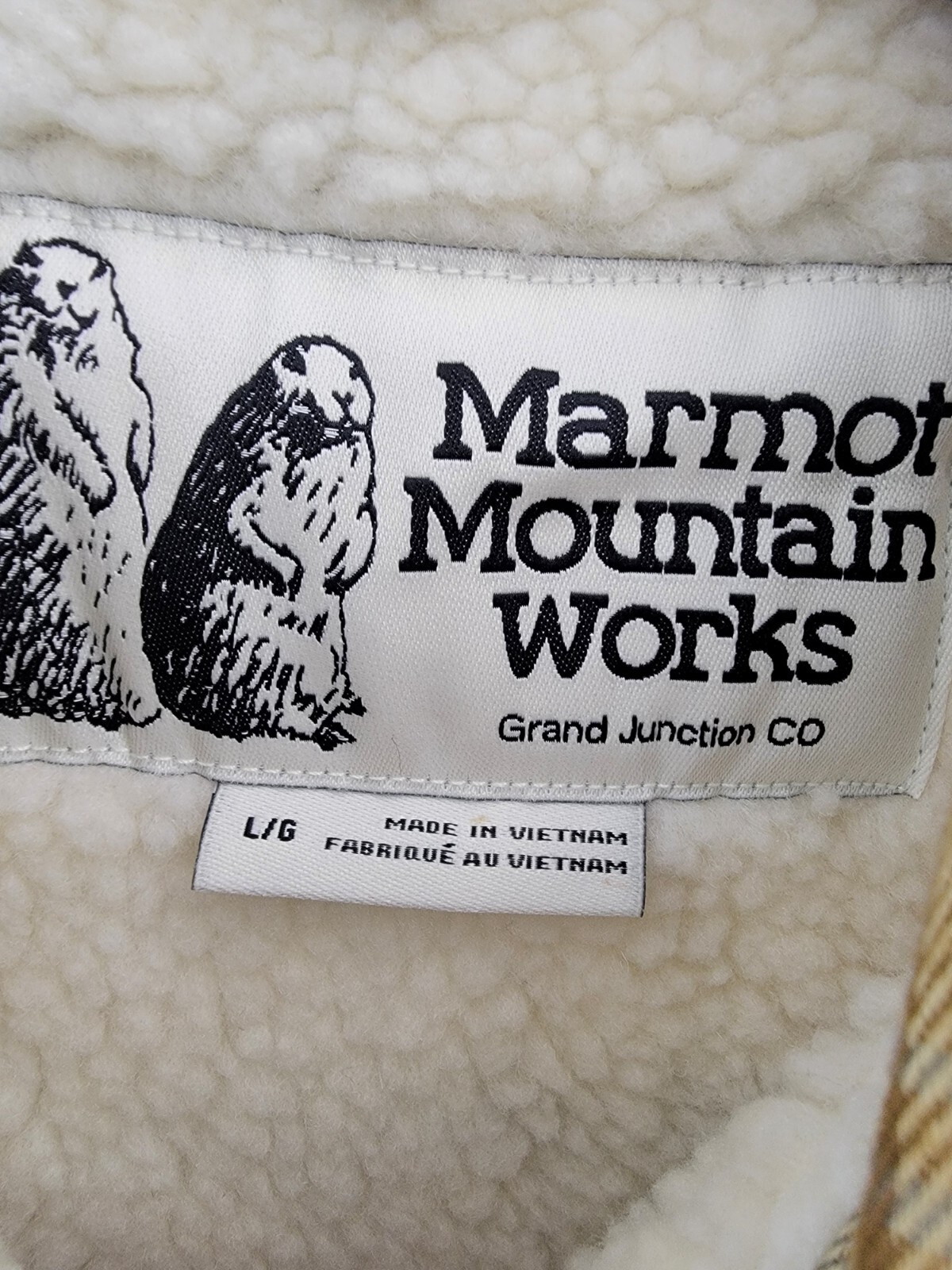 Marmot Ridgefield Plaid Fleece-Lined Flannel Shirt Jacket Men's L Light Oak L/S - Picture 10 of 17