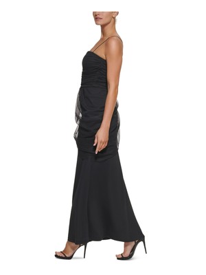 DKNY Womens Zippered Slitted Lined Sleeveless Strapless Maxi Formal Gown Dress