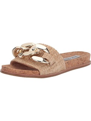 

STEVE MADDEN Женские бежевые большие сандалии без шнуровки с застежкой-цепочкой, Бежевый, DELA04S1