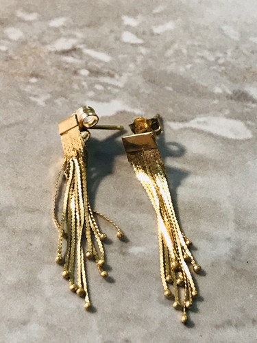 2 Pair Of 14k Yellow Gold Earrings .