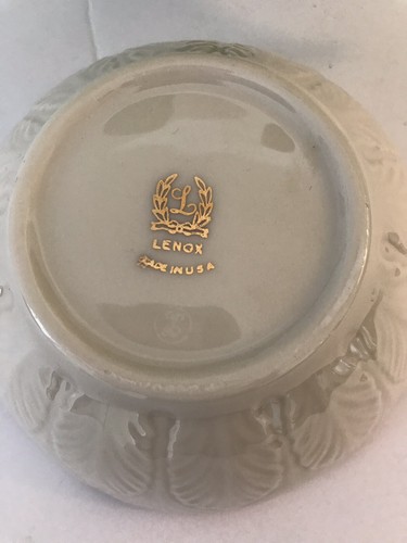 Vintage Lenox Ivory Bowl with Gold Trim Embossed Rose 4