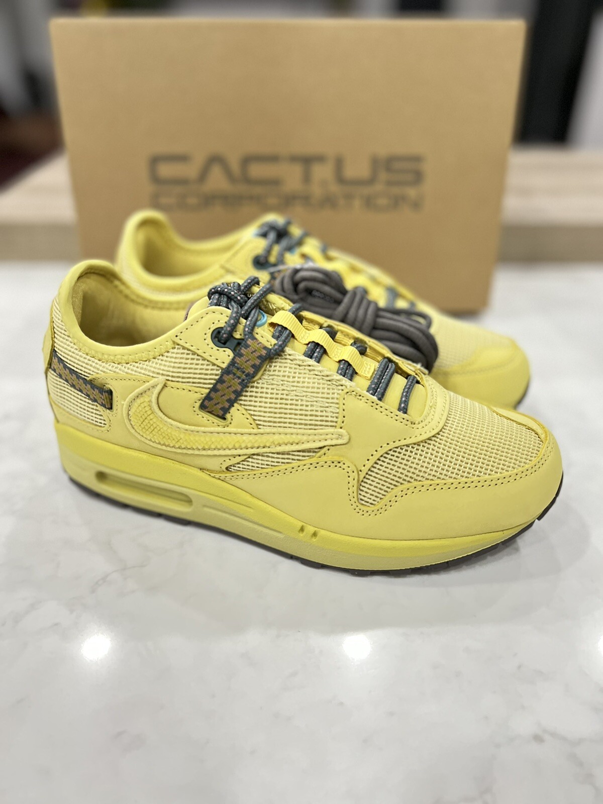 Travis Scott × Nike AirMax 1 CACTUS Gold Buy Travis Scott x Nike Air Max 1 'Saturn Gold' - DO9392 700 | GOAT