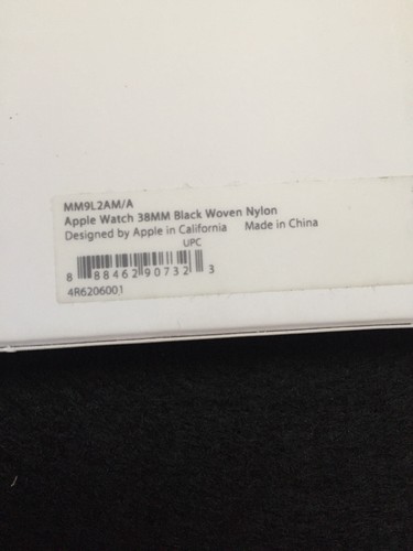 Authentic Apple Watch Band 38mm  Black Woven Nylon Band Space Gray Stainless