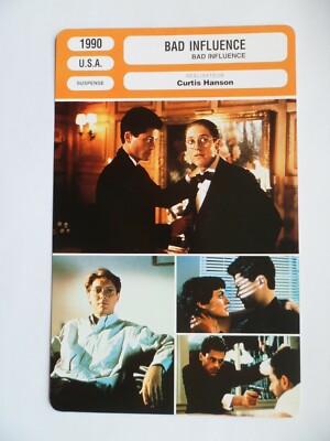 CARTE FICHE CINEMA 1990 BAD INFLUENCE Rob Lowe James Spader Liza Zane Christian 
