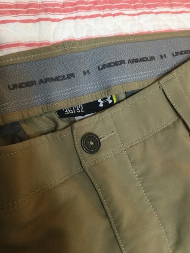 Under Armour Mens Match Play Vented Golf Pants 36x32 # 1248089 Khaki