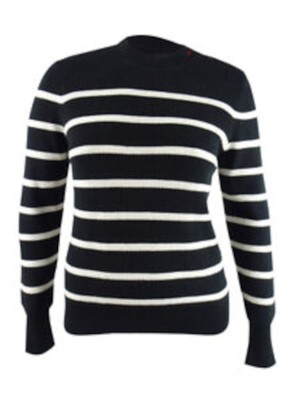 

RALPH LAUREN Женский черный свитер на работу с длинными рукавами на пуговицах