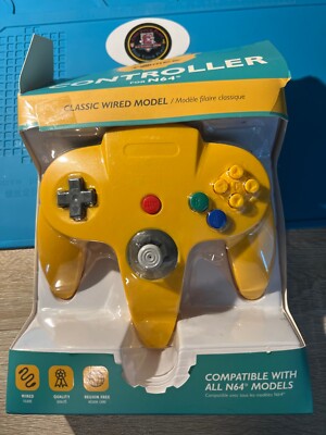 FREE SHIP! Nintendo N64- UNTESTED/OPEN BOX YELLOW Tomee Classic Wired Controller