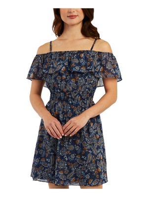 

BCX DRESS Женское темно-синее платье с регулируемой подкладкой на тонких бретельках + расклешенное платье, Navy