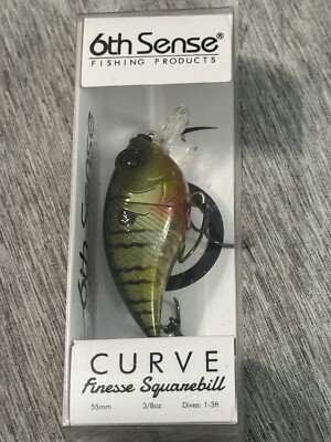 6th Sense  Curve Finesse Squarebill  55mm 3/2 oz 1'-3'   Neon Sunfish