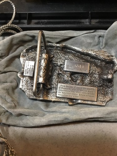 Vtg Limited Ed 1984 Ames Belt Buckle Serial #6514 Ames Tools Fights For Freedom