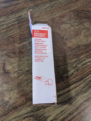 PROJECT SOURCE Conduit Power Feed Connector Matte White # 0650146