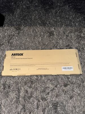 New Arteck HB192 Universal Bluetooth Keyboard Multi-Device Stainless Steel