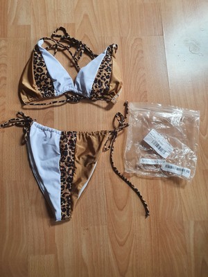 Sexy Damen High Waist Bikinihose Brazilian-Cut Leopard-Optik #BI747