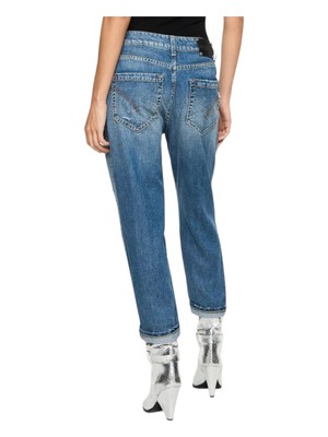 Pre-owned Dondup Woman Jeans Gamba Dritta Denim 17611 In Blue