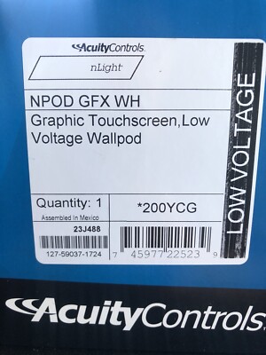 Acuity Controls nLight WallPod Touch Screen White (NPOD GFX WH) (*200YCG)