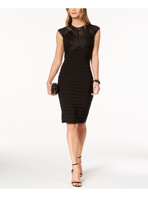 

Женское коктейльное платье-футляр до колен BETSY - ADAM черного цвета с полосками, Черный