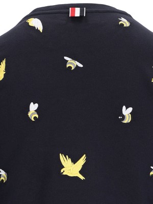 Pre-owned Thom Browne 'birds And Bees' Crew Neck Sweatshirt In Blue