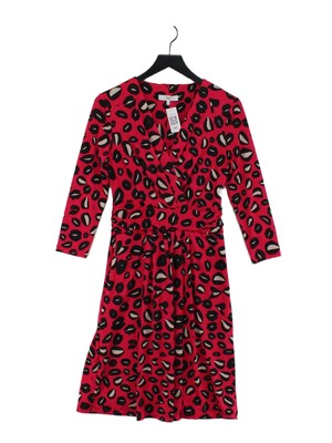 Issa Women's Midi Dress UK 12 Pink Polyester with Elastane A-Line
