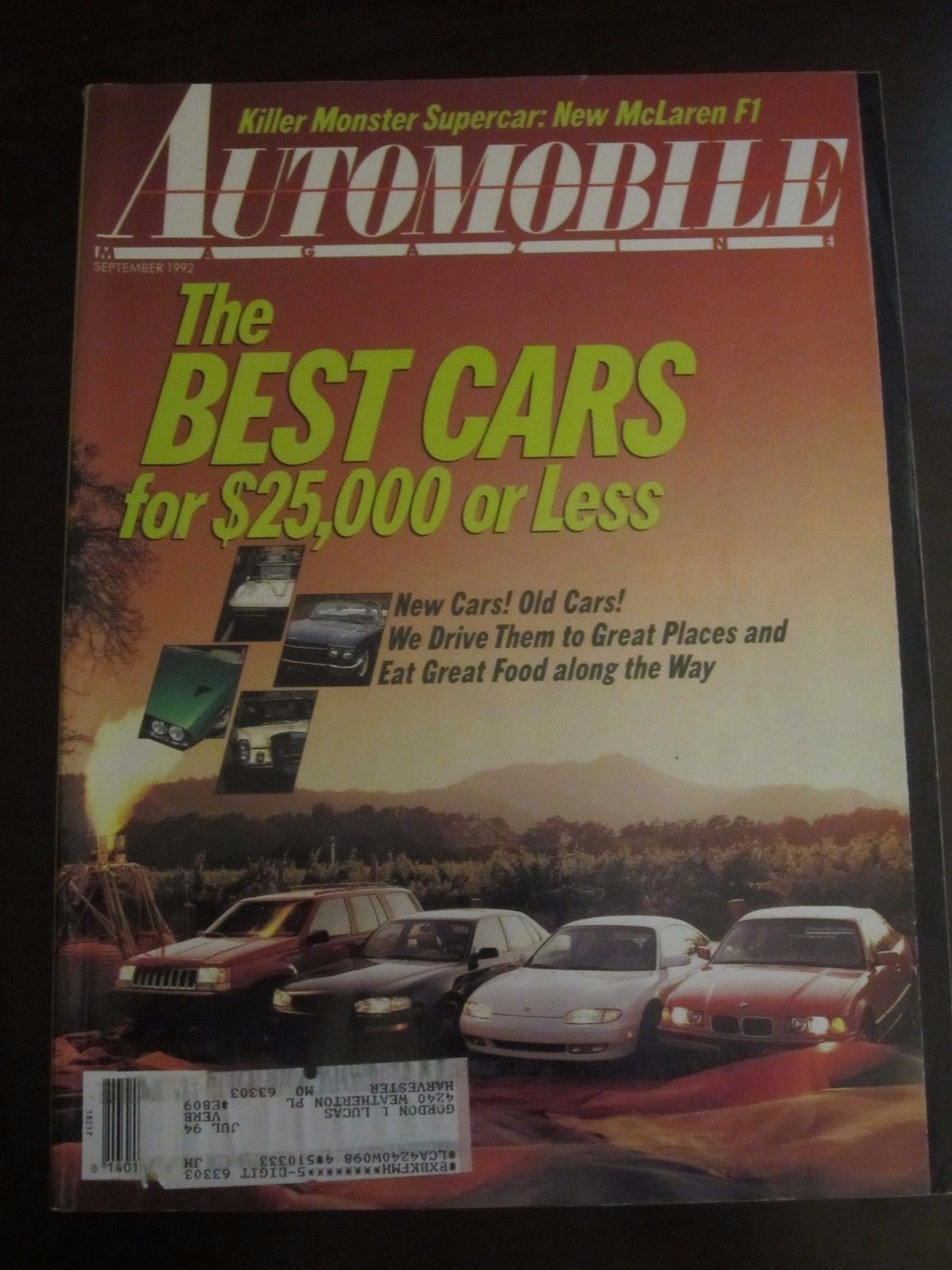 Automobile Magazine September 1992 Best Cars for $25,000 or Less (R) KK