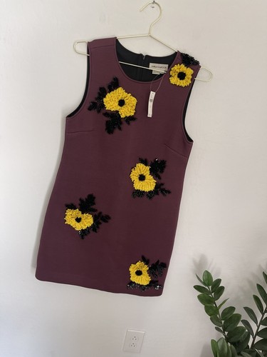 Pre-owned Dhruv Kapoor Anthropologie Sequined Textured Shift Mini Dress Sz M In Multicolor