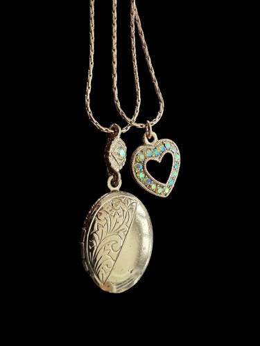 ★VINTAGE HOLLYWOOD★ Color Heart Necklace Hollywood Crystal Heart Necklace - Pendant Necklaces | Sweet