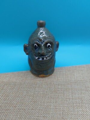 MARVIN BAILEY Indigenous Southern Primitive Folk Art Pottery Mini Face Jug SC!