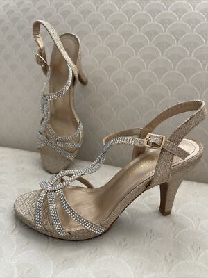 Dream Pairs Amore Glitter Heels Women's Size 8.5 Gold New Shiny  $69.99