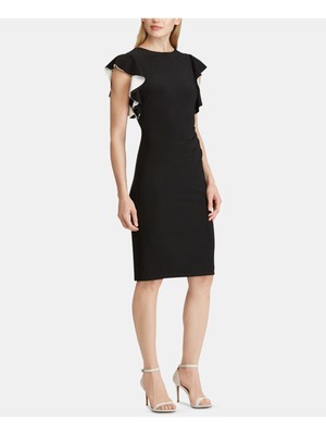 

Черное женское платье-футляр с круглым вырезом RALPH LAUREN для работы Petites, Черный