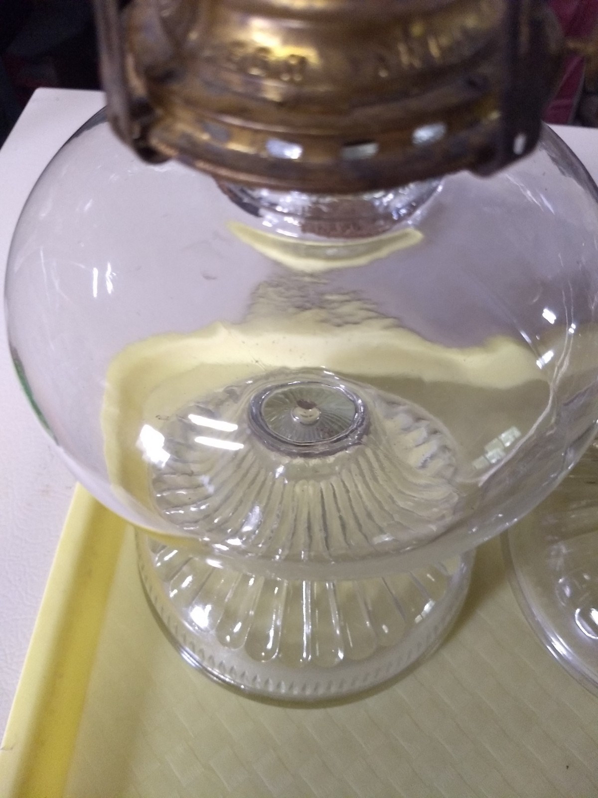 Clear vintage glass oil lamps (2) nice pair of lamps