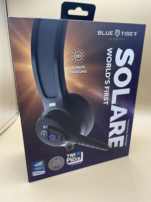 Blue Tiger Solare On-Ear Wireless Headset Solar Powered Open Box