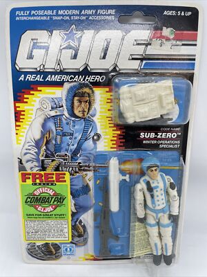 Gi Joe Sub-Zero 3.75'' Figure Winter Operations Specialist MOC 1990 Vintage ARAH