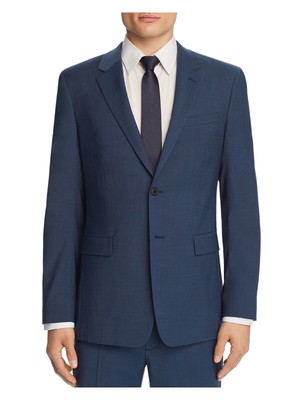 

THEORY Mens Chambers Sartorial Синий приталенный блейзер из смесовой шерсти