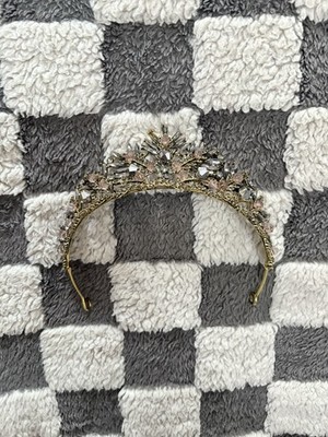 minkissy Black Tiara Vintage Black Baroque Crown Wedding Tiara