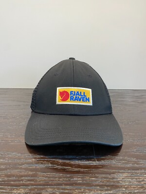 Fjallraven Hat Cap Mens Small Black Mesh Trucker Snapback Adjustable Outdoor
