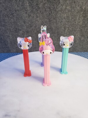 Lot Of 4 Pez Dispenser Hello Kitty Sanrio Crystal Head Hungary 5.9