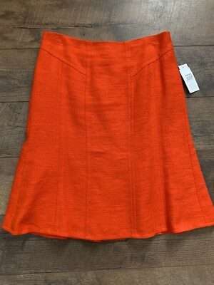 NWT Etcetera  Sarasota   Skirt - Orange Aline - Lined - Sz 4 - Orig $195