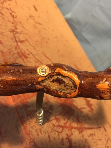 Unique Handmade Drift Wood Cork Screw Wine Opener Direct Pull Folk Art