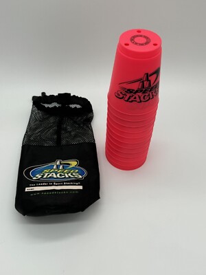 Speed Stacks Stackers 12 Neon Pink Cups Game w/ Storage Bag