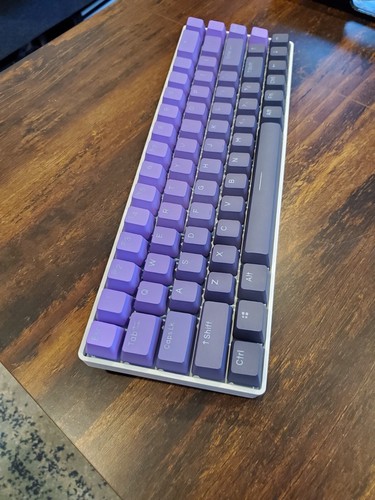 65% mechanical keyboard - purple gradient keycaps - Akko jelly black switches