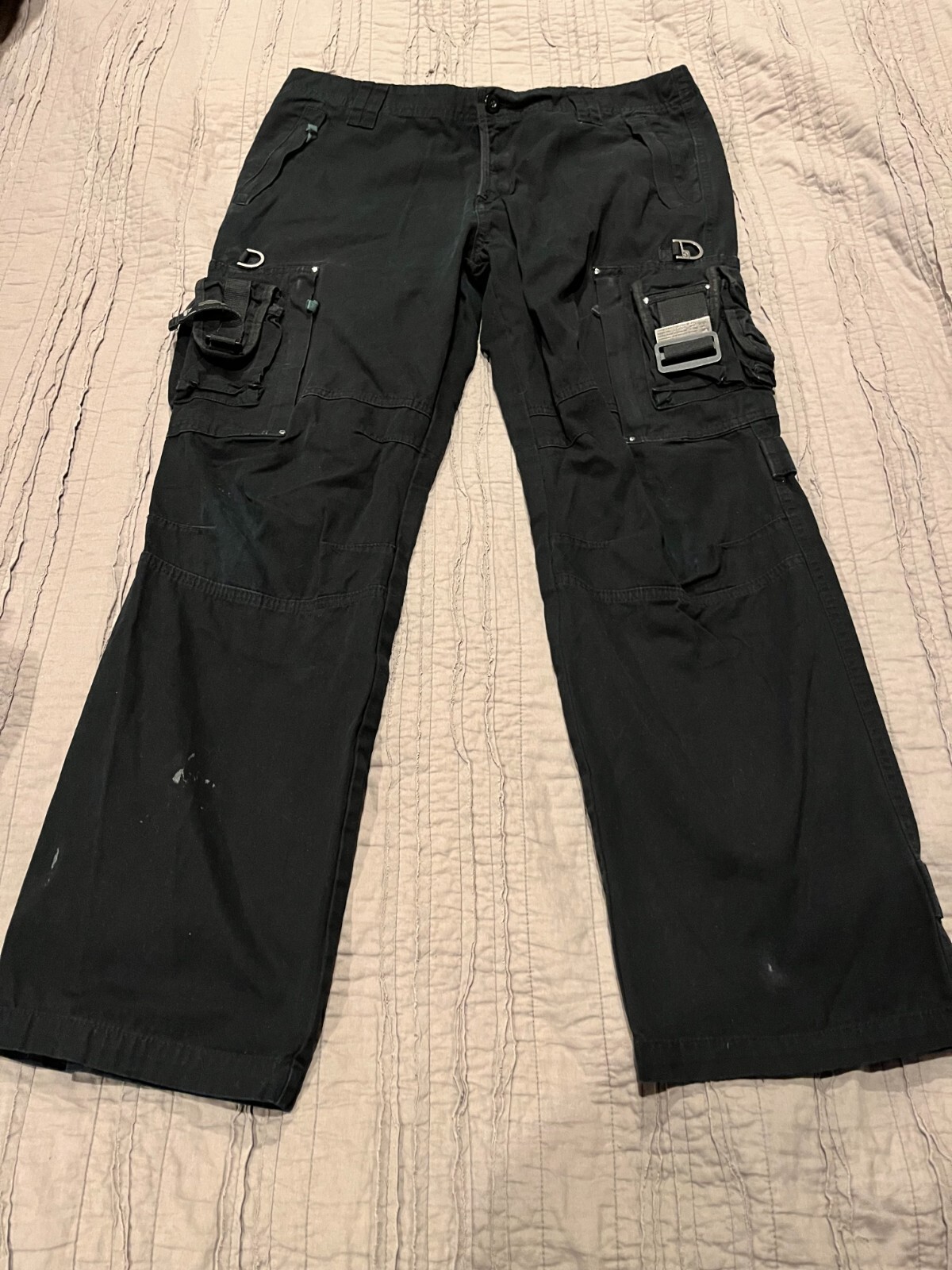 Men's UNION ARMY Black Cargo Pants *MENDED* Size 35 x 31 | eBay