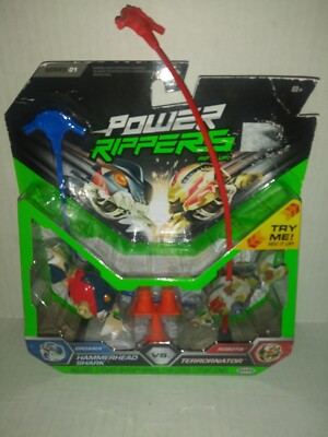 Power Rippers Organix vs Robotix Series 1 Hammerhead Shark vs Terrornator 