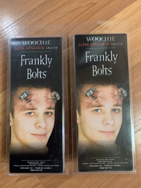 New LOT of 2 Woochie Frankly Frankenstein Bolts Latex Appliance Injury Halloween